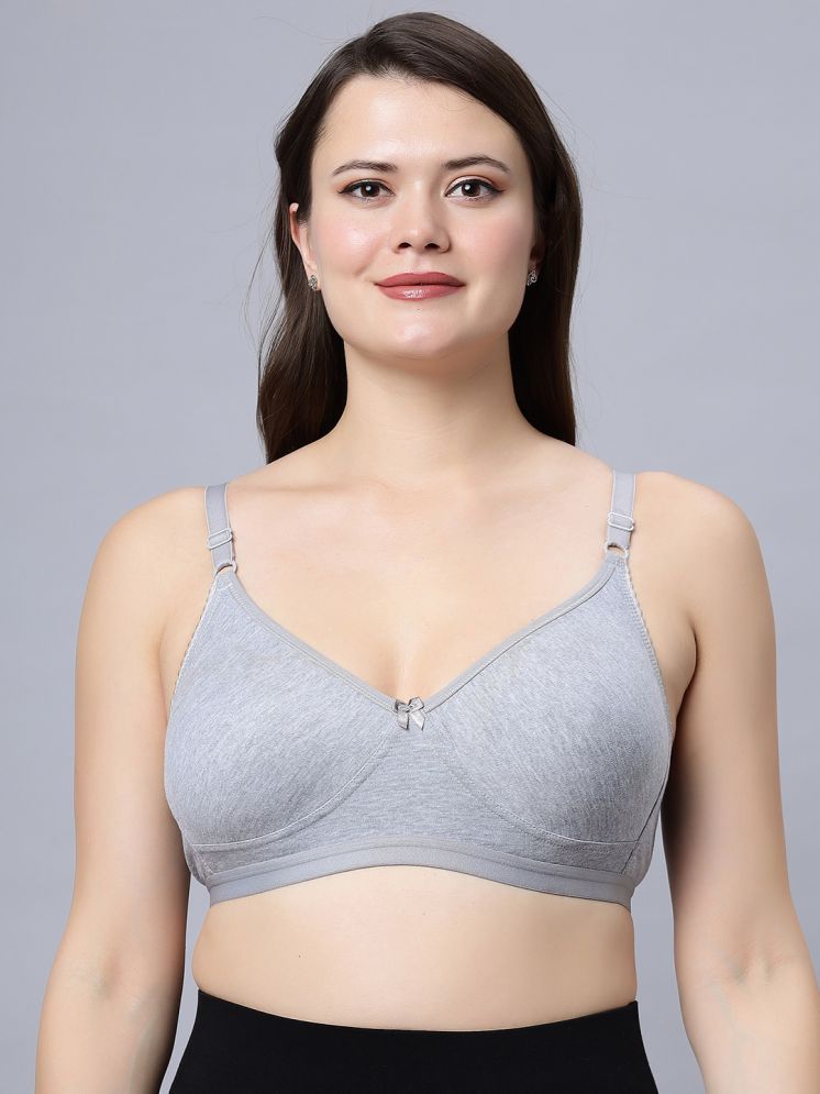     			IN CARE LINGERIE Grey Melange Cotton Non Padded Women's Everyday Bra ( Pack of 1 )