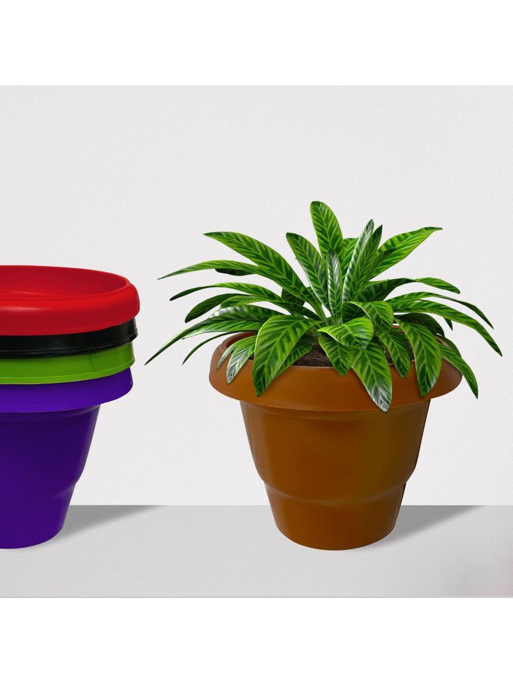     			PHILOSHOP Multicolor Plastic Flower Pot ( Pack of 5 )