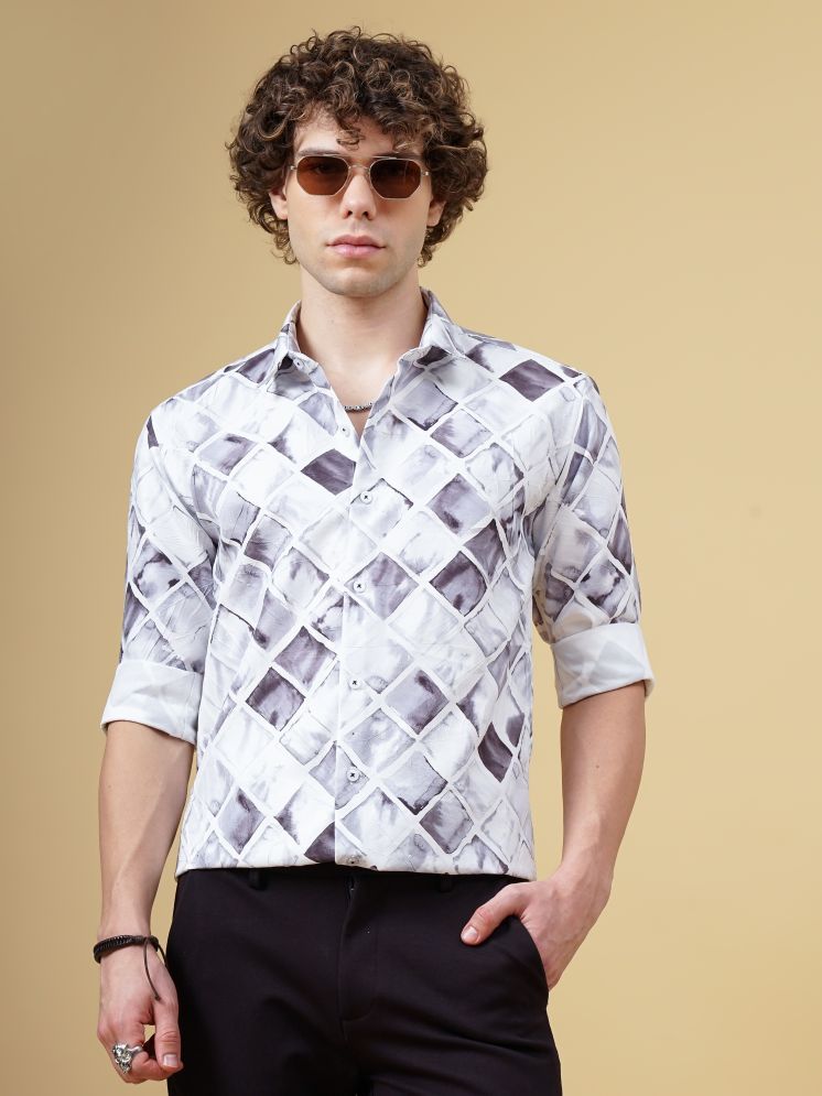     			Paul Street Polyester Slim Fit Printed Full Sleeves Men's Casual Shirt - White ( Pack of 1 )