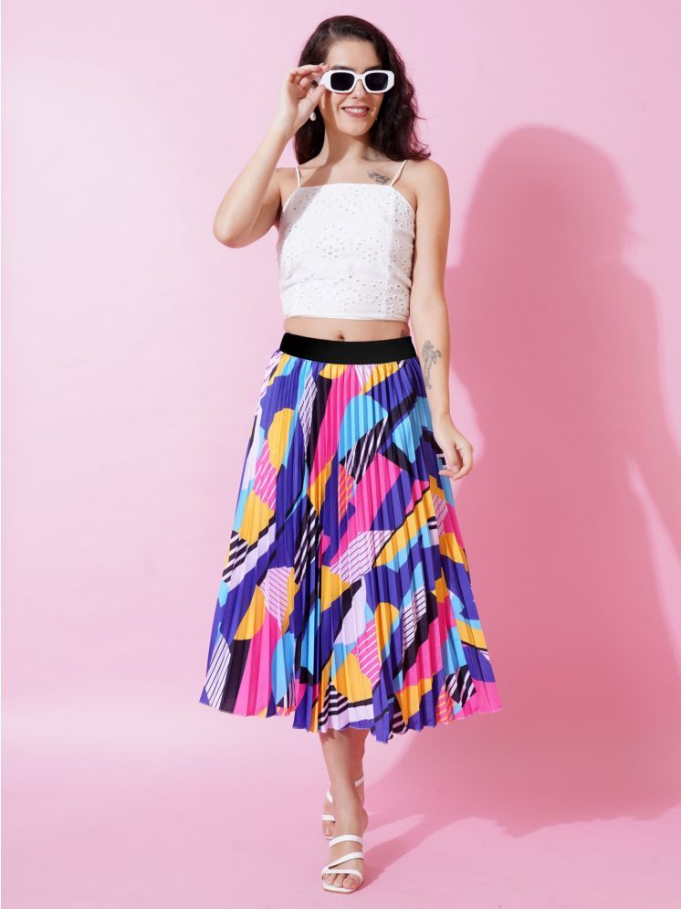     			RAIYANI FASHION Multi Color Polyester Women's Flared Skirt ( Pack of 1 )