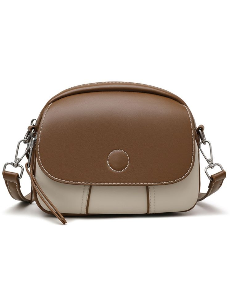     			Santorini Brown Faux Leather Sling Bag