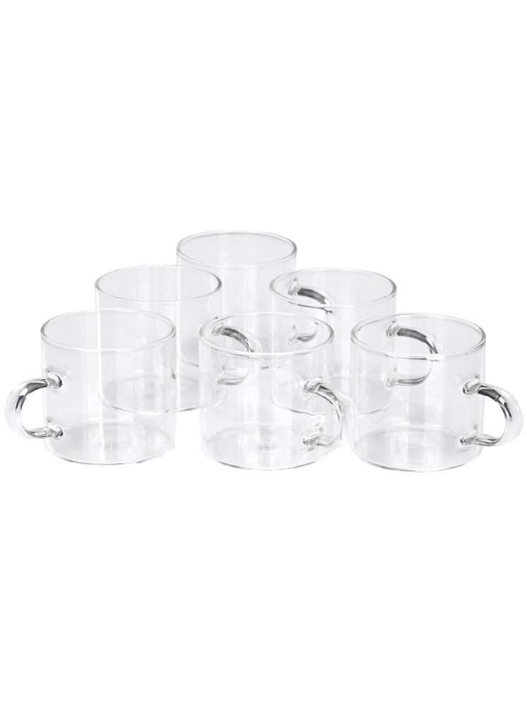     			AFAST Glass Tea Cup Set Of 6  Floral Glass Tea Cup 50 ml ( Pack of 6 )