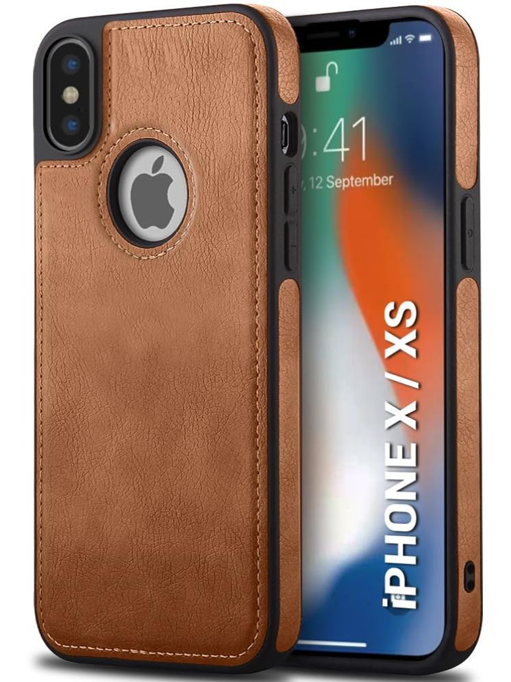     			Maggzoo Plain Cases Compatible For Leather Apple Iphone x ( Pack of 1 )