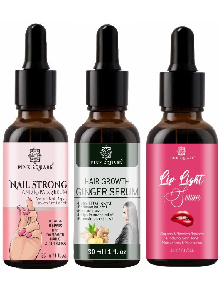     			Nail Strong and Repair Serum, Hair Growth Ginger Serum & Lip Light Serum (Each,30ml) Combo of 3