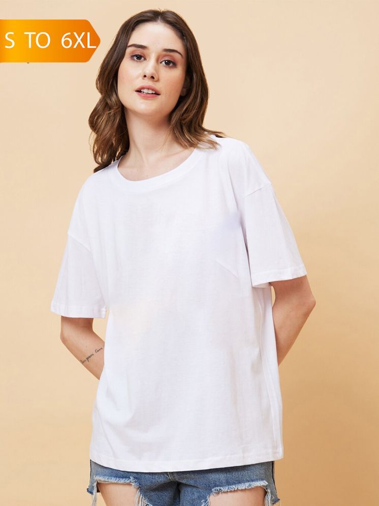     			PP Kurtis White Cotton Women's T-Shirt ( Pack of 1 )