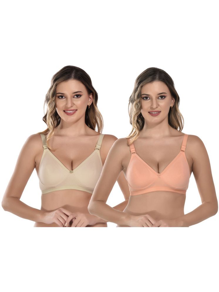     			Viral Girl Orange Cotton Non Padded Women's T-Shirt Bra ( Pack of 2 )