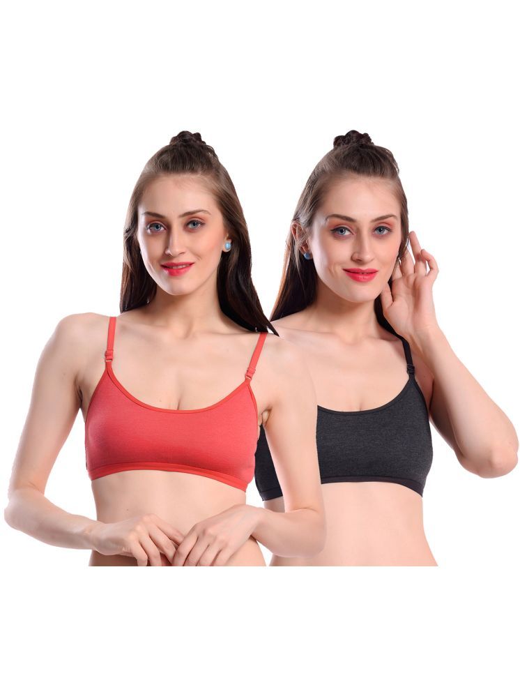     			Viral Girl Red Cotton Non Padded Women's Teenage Bra ( Pack of 2 )