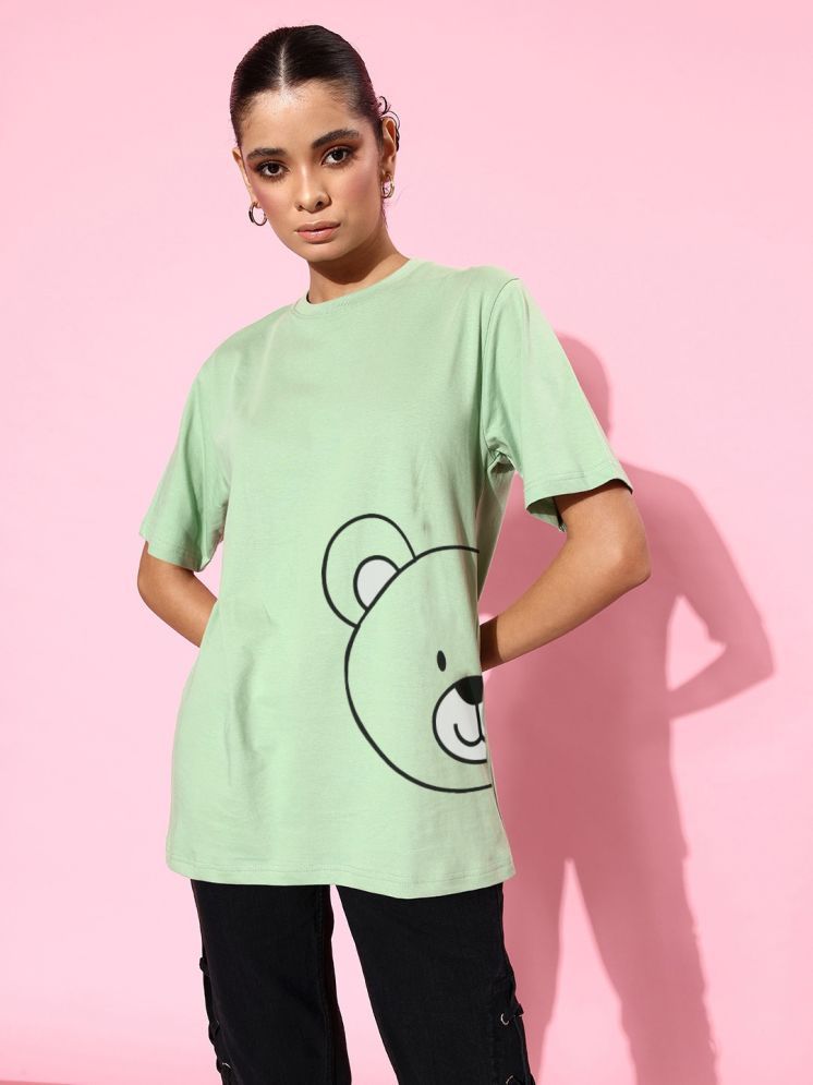     			curvy comfort Mint Green Cotton Women's T-Shirt ( Pack of 1 )