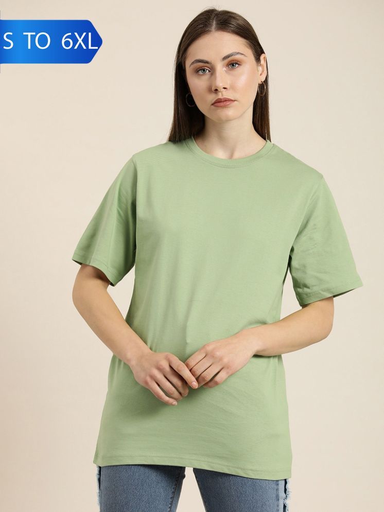     			plusperfaction Mint Green Cotton Women's T-Shirt ( Pack of 1 )