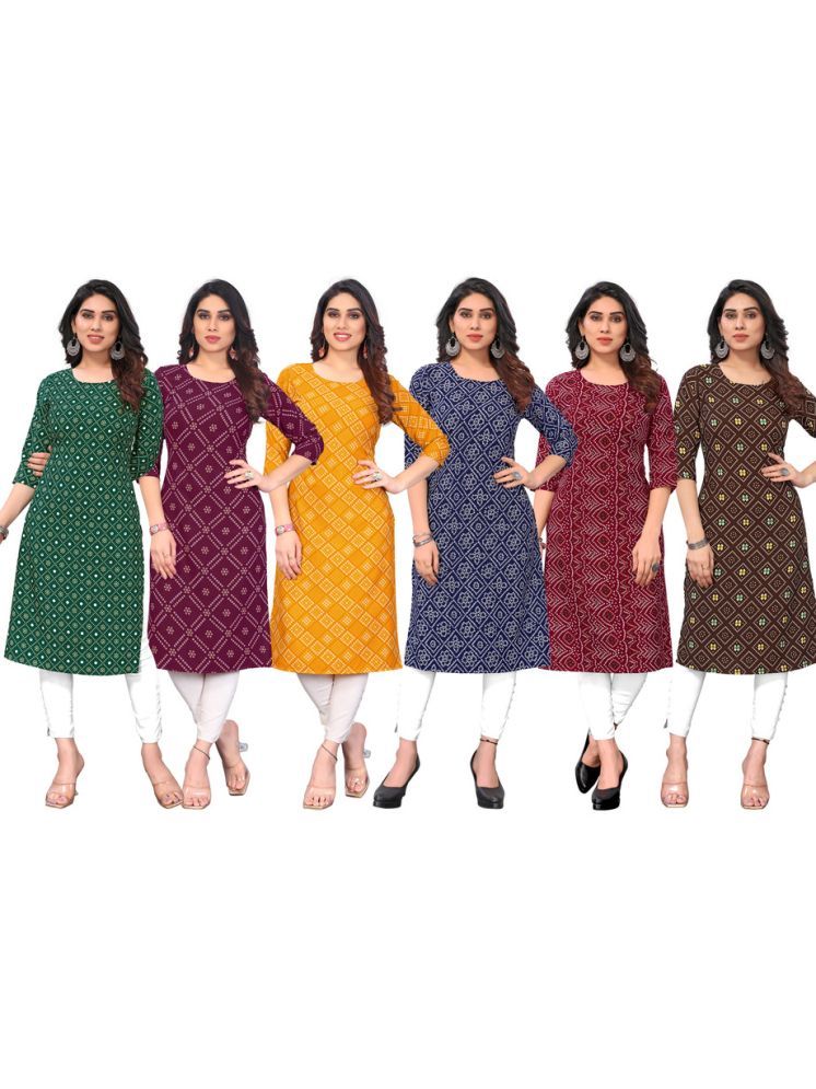     			KETAKI FASHION Crepe Printed Straight Women's Kurti - Multicolor7 ( Pack of 6 )