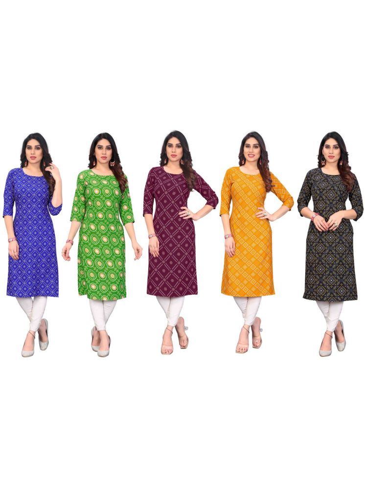     			KETAKI FASHION Crepe Printed Straight Women's Kurti - Multicolor5 ( Pack of 5 )