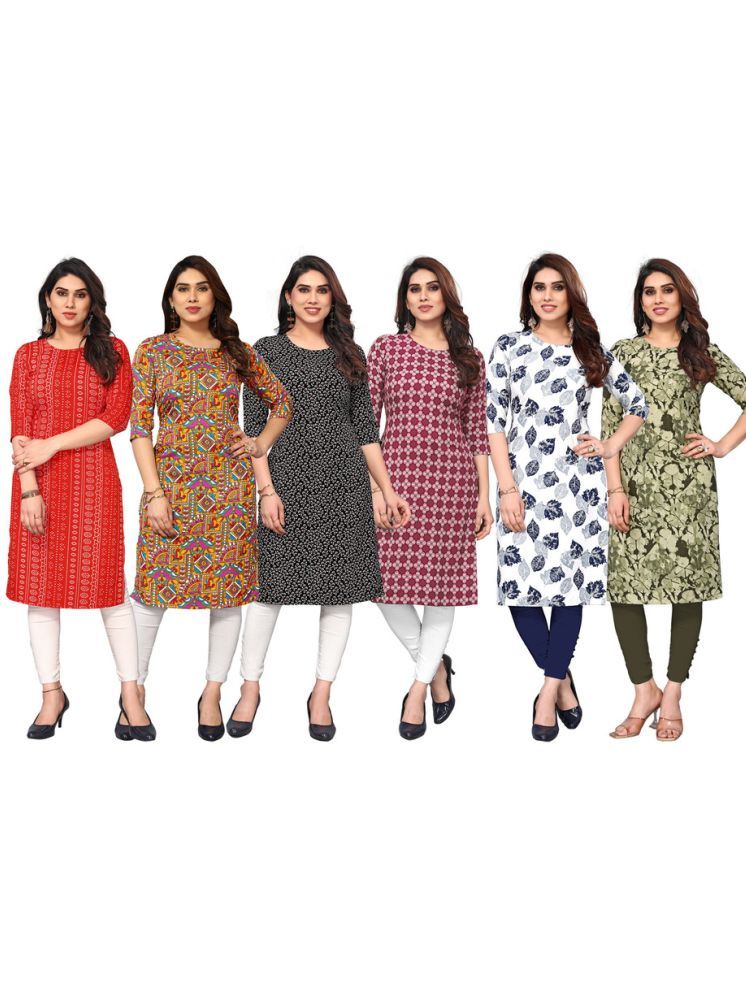     			KETAKI FASHION Crepe Printed Straight Women's Kurti - Multicolor6 ( Pack of 6 )