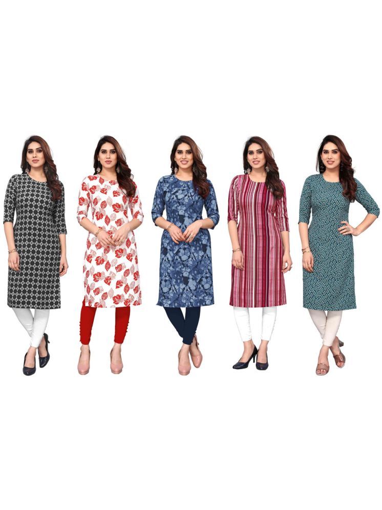     			KETAKI FASHION Crepe Printed Straight Women's Kurti - Multicolor9 ( Pack of 5 )