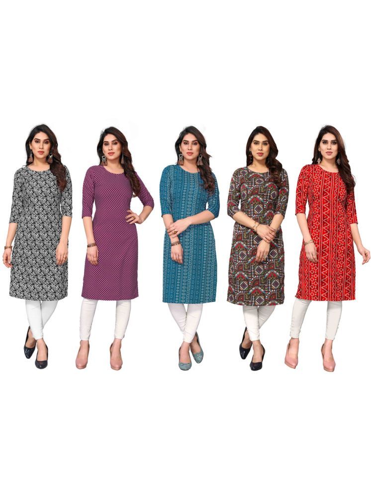     			KETAKI FASHION Crepe Printed Straight Women's Kurti - Multicolor4 ( Pack of 5 )