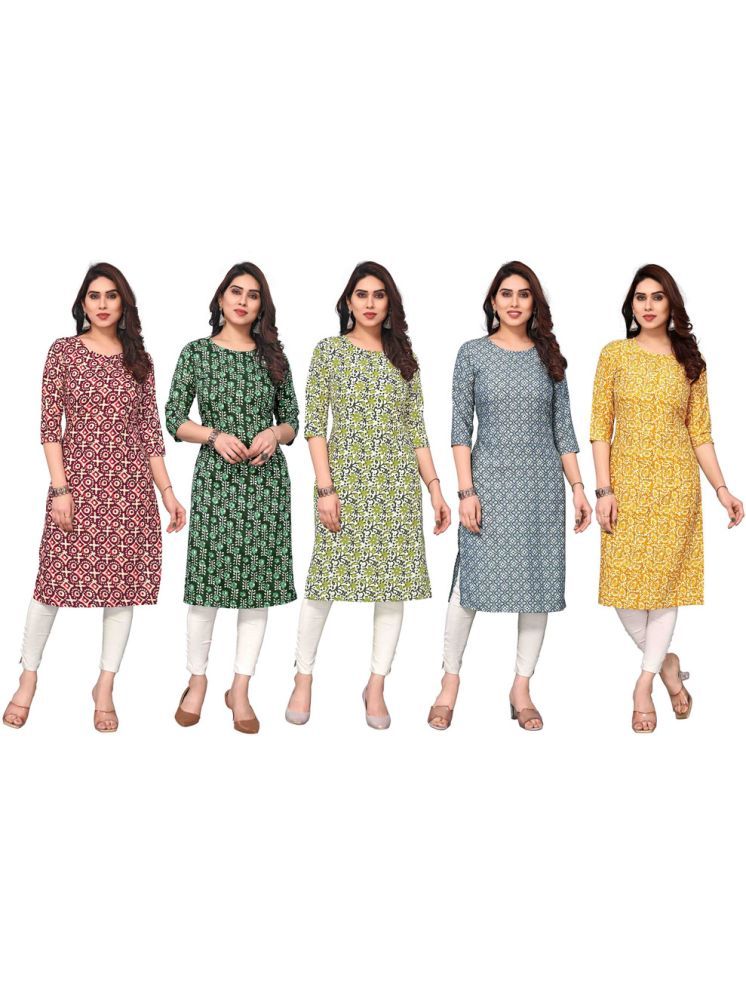     			KETAKI FASHION Crepe Printed Straight Women's Kurti - Multicolor7 ( Pack of 5 )