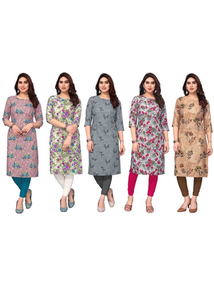     			KETAKI FASHION Crepe Printed Straight Women's Kurti - Multicolor2 ( Pack of 5 )