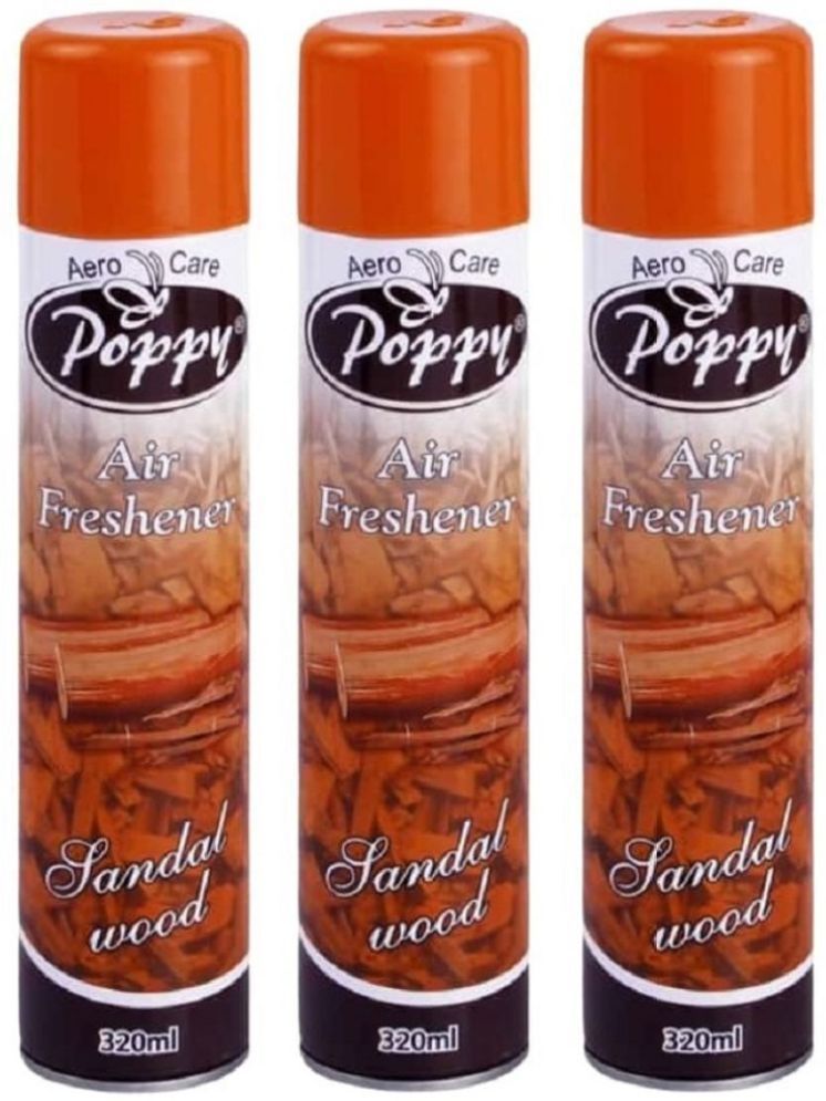     			Aero Care Poppy Sandal Air Freshener Room Fragrant Spray A Wave of Freshness 320 ml (Pack of 3)