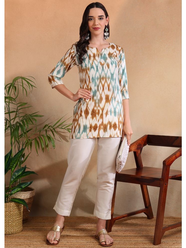     			DSK STUDIO Viscose Printed Straight Women's Kurti - Gold ( Pack of 1 )