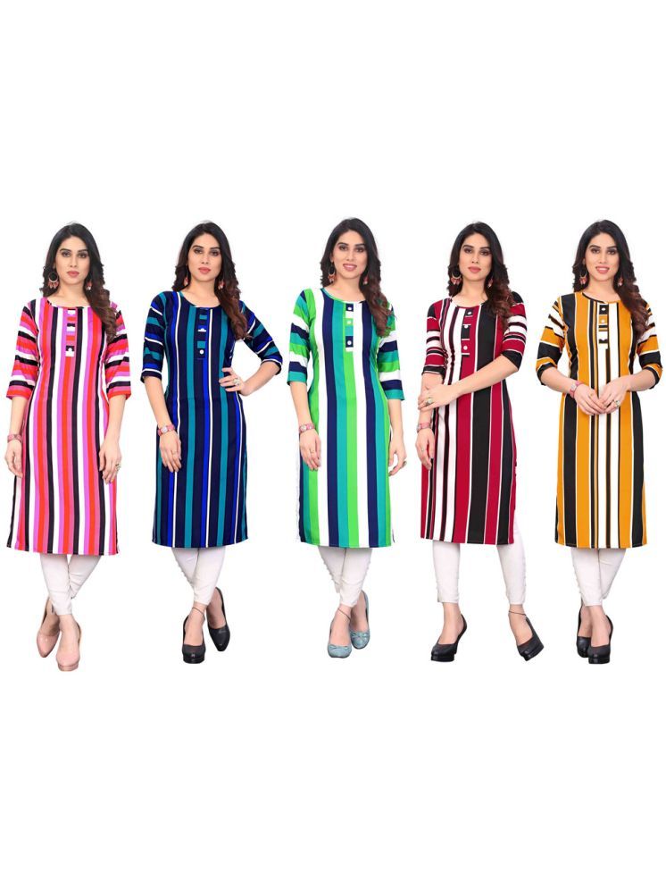     			KETAKI FASHION Crepe Printed Straight Women's Kurti - Multicolor4 ( Pack of 5 )