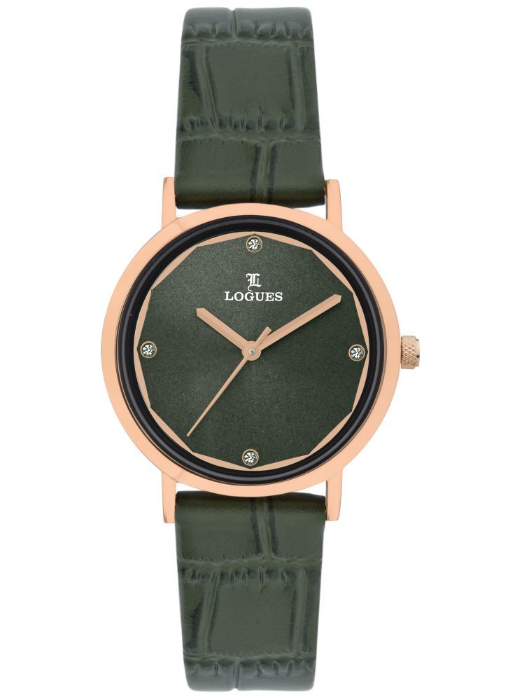     			LOGUES WATCHES Analog Green Dial Women'S Watch | L 5095 Wl-10 | 3 ATM Water Resistant