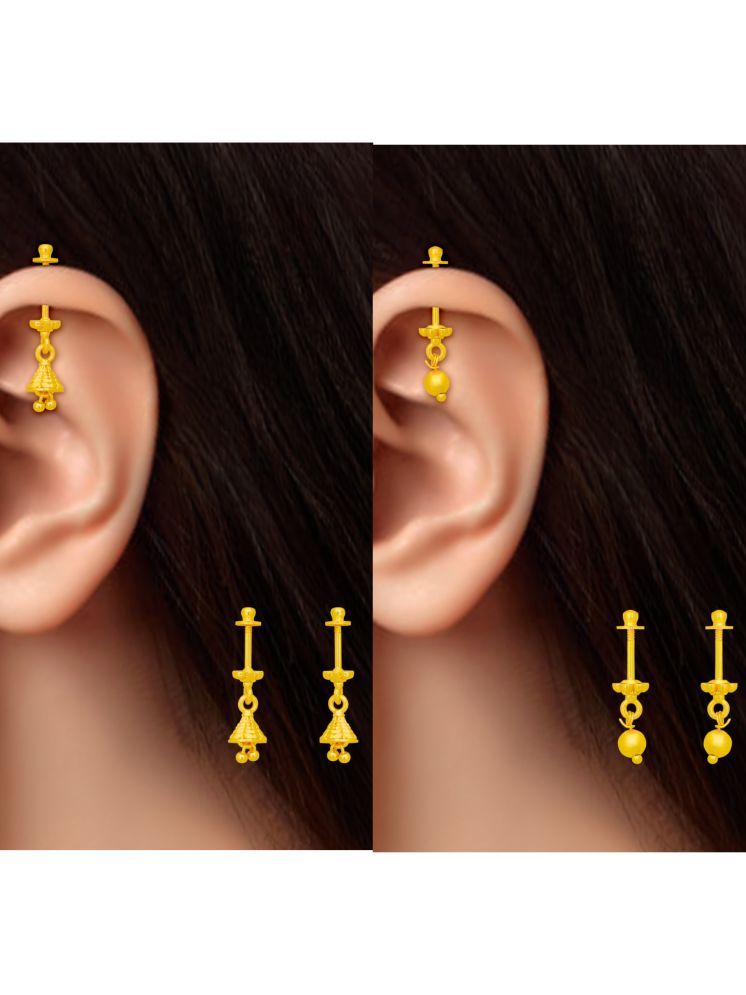     			LUV FASHION Gold EarCuff Earrings ( Pack of 2 )