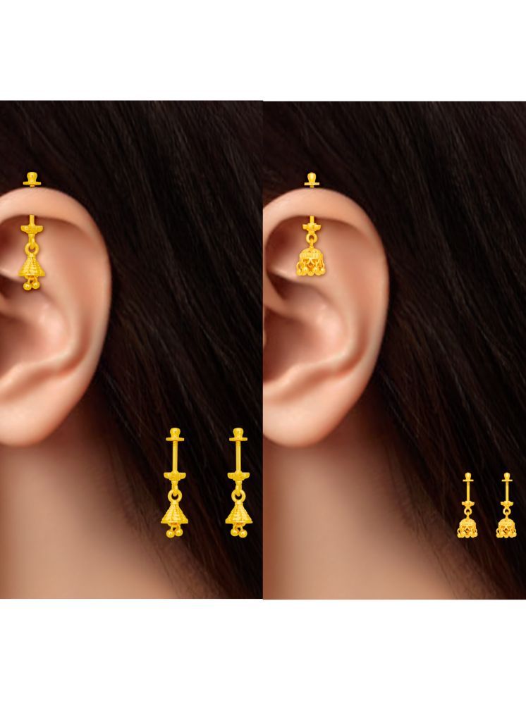     			LUV FASHION Gold EarCuff Earrings ( Pack of 2 )