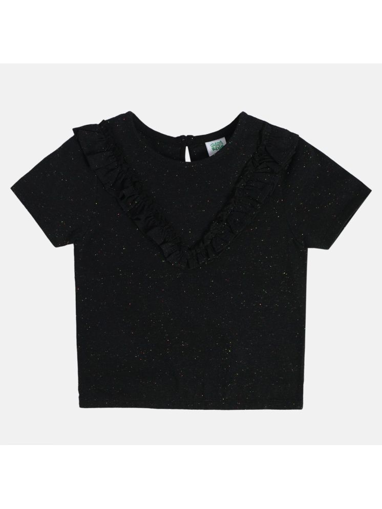     			MINI KLUB Black Cotton Girls Top ( Pack of 1 )