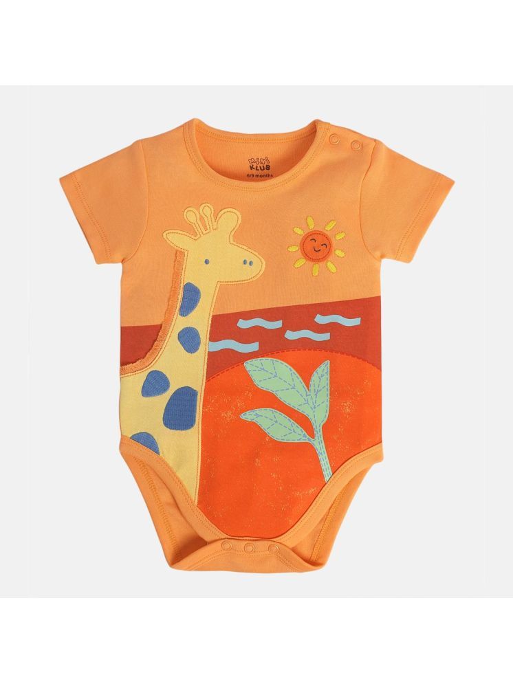     			MINI KLUB Pack of 1 Baby Boys Cotton Bodysuit ( Orange )