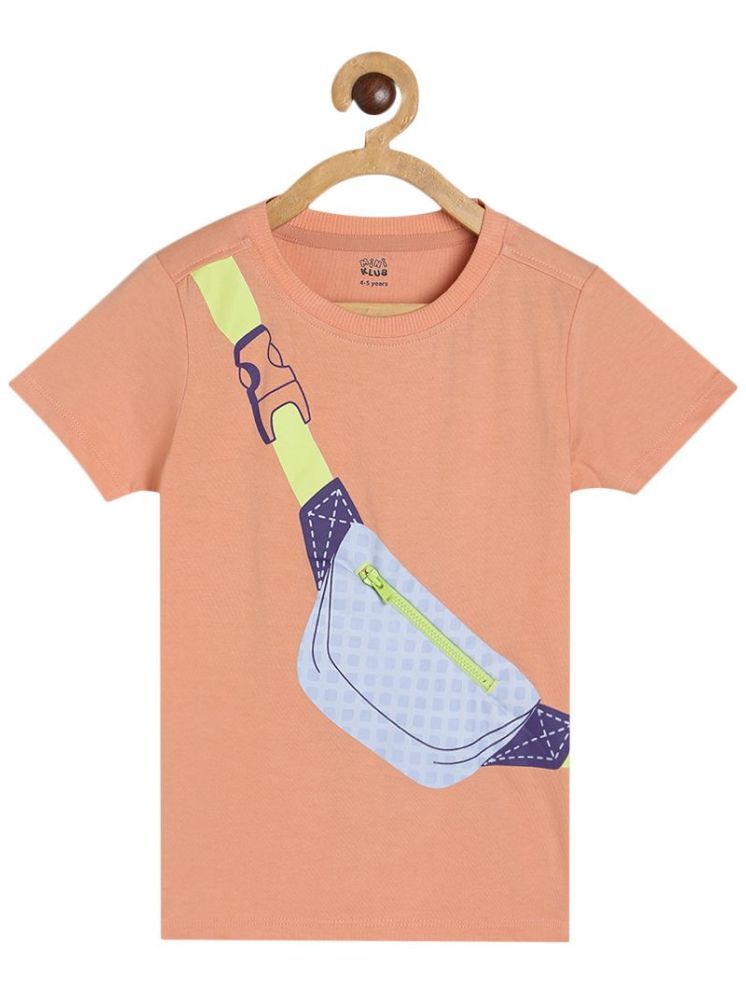     			MINI KLUB Pack of 1 Boys Cotton T-Shirt ( Peach )