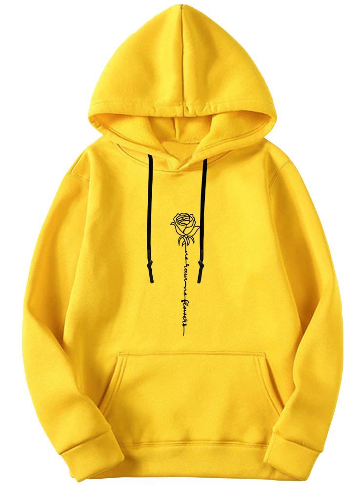     			fashion and youth Cotton Blend Hooded Men's Sweatshirt - Yellow ( Pack of 1 )