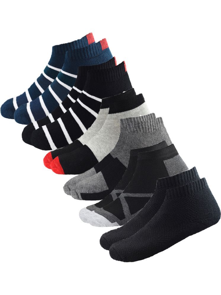     			hicode Cotton Men's Striped Multicolor Ankle Length Socks ( Pack of 6 )