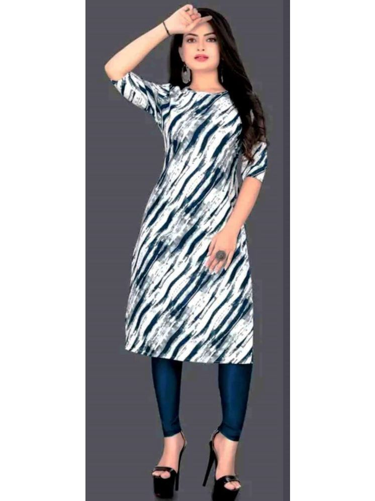     			DESIGHER DREAM Crepe Printed A-line Women's Kurti - Blue ( Pack of 2 )