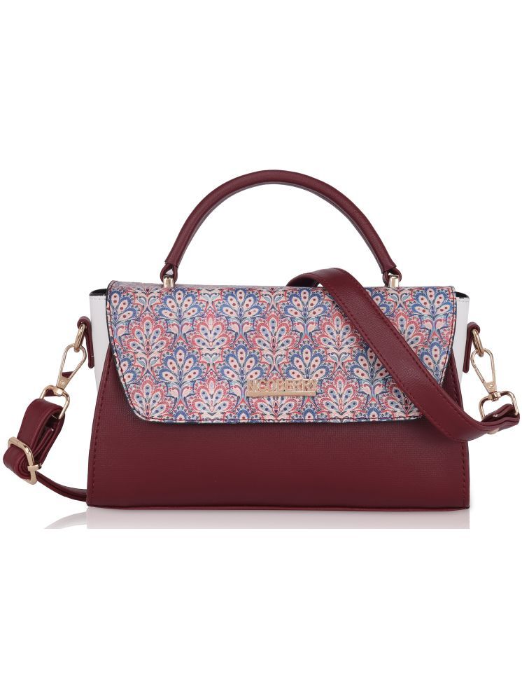     			Nicoberry Maroon PU Sling Bag