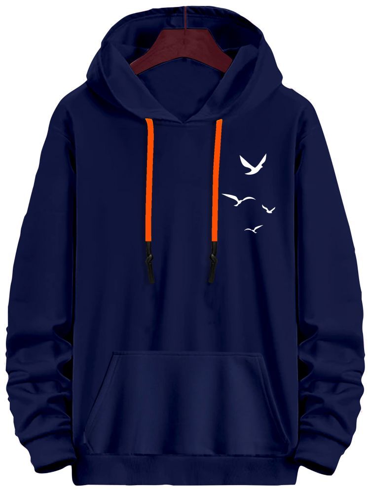     			fashion and youth Cotton Blend Hooded Men's Sweatshirt - Navy ( Pack of 1 )