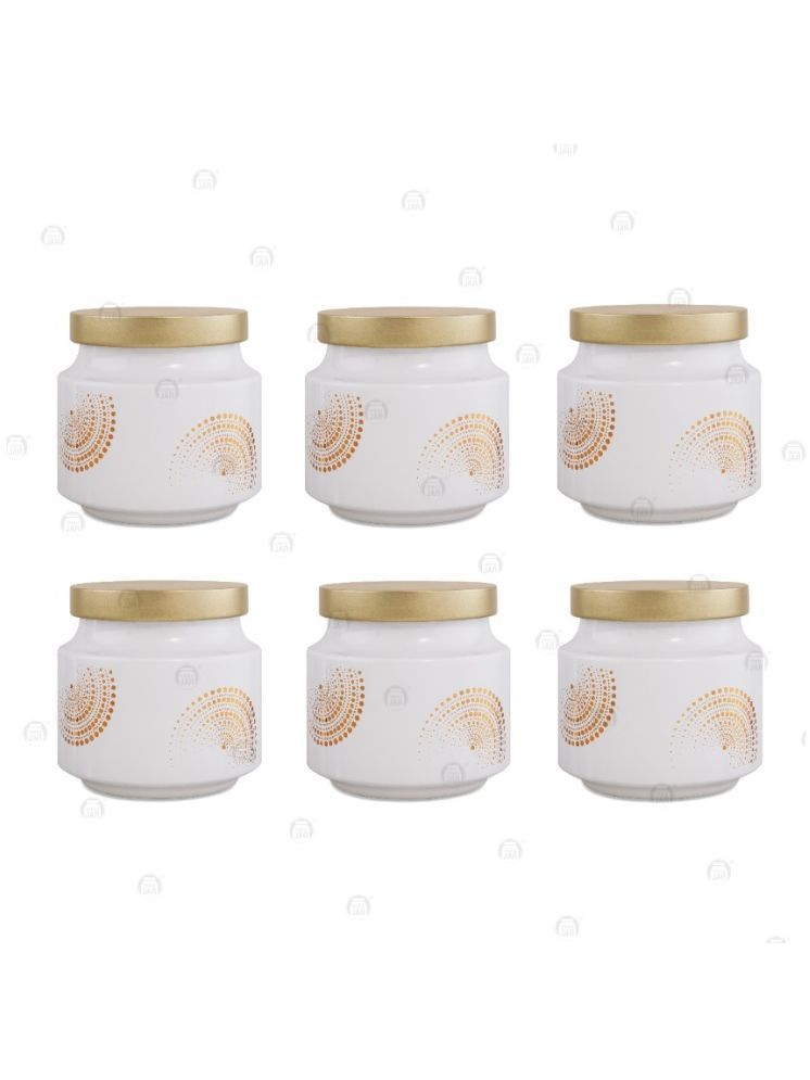     			CROCO JAR Glass Gold Cookie Container ( Set of 6 )