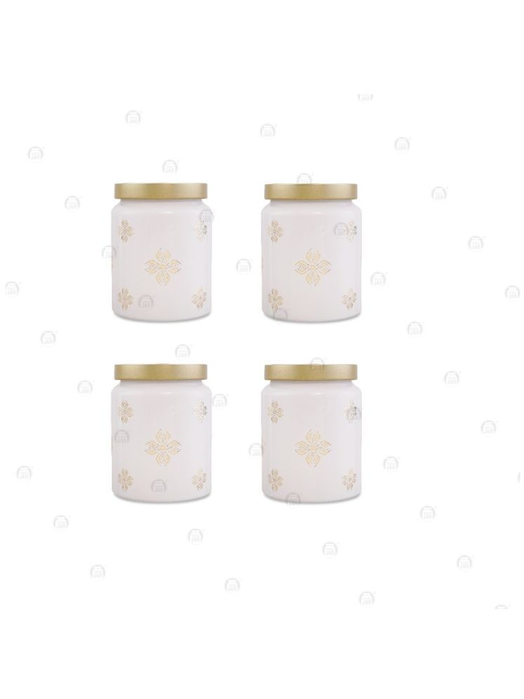     			CROCO JAR Glass Gold Cookie Container ( Set of 4 )