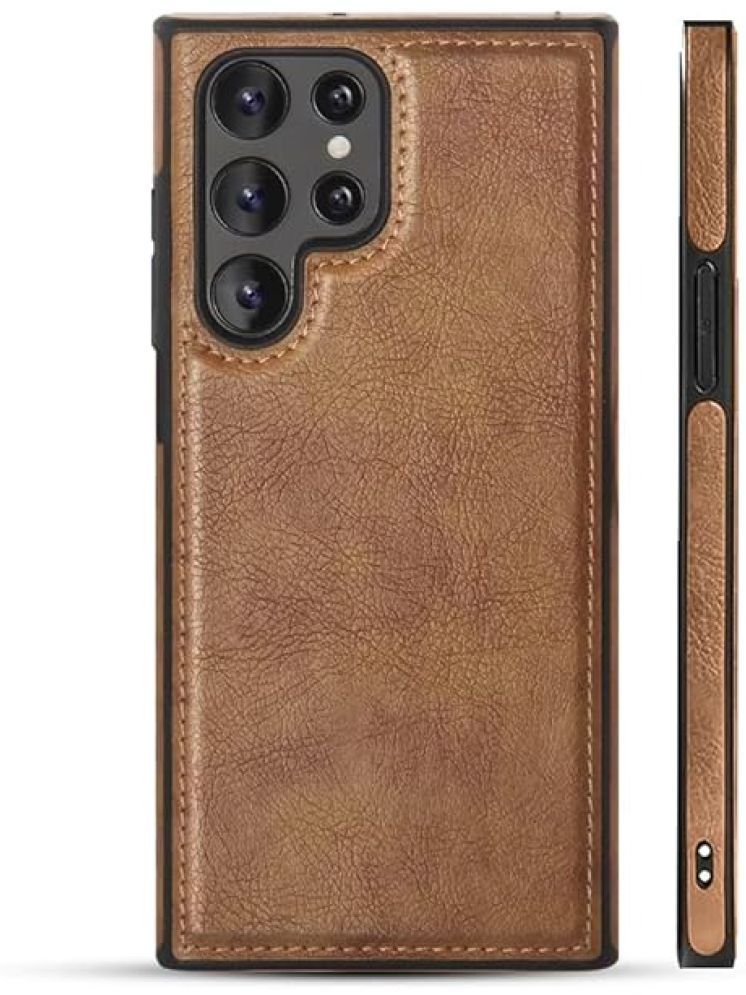     			Gemesha Plain Cases Compatible For Leather Galaxy S23 ultra ( Pack of 1 )