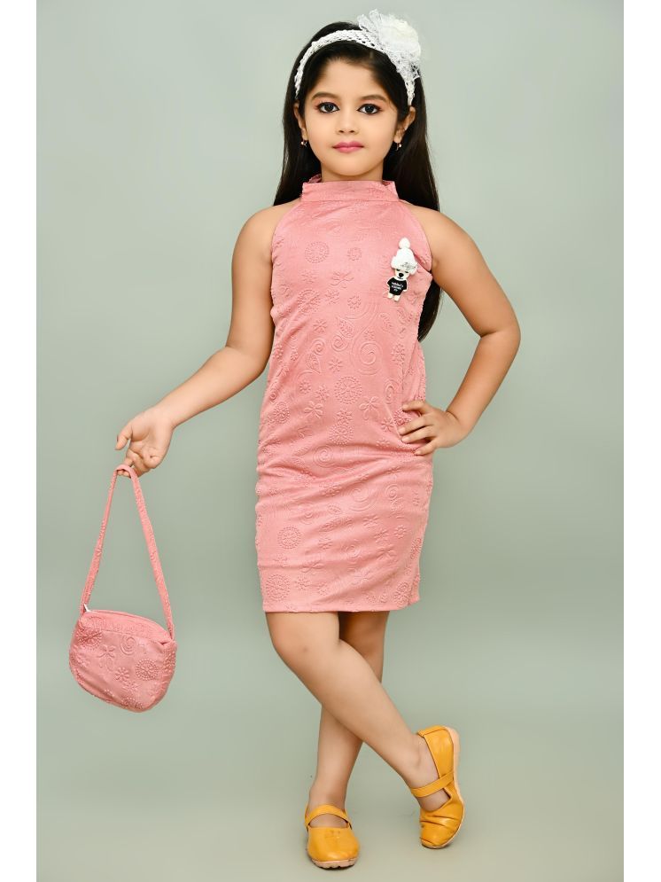     			JCT DRESSES Pink Crepe Girls A-line Dress ( Pack of 1 )