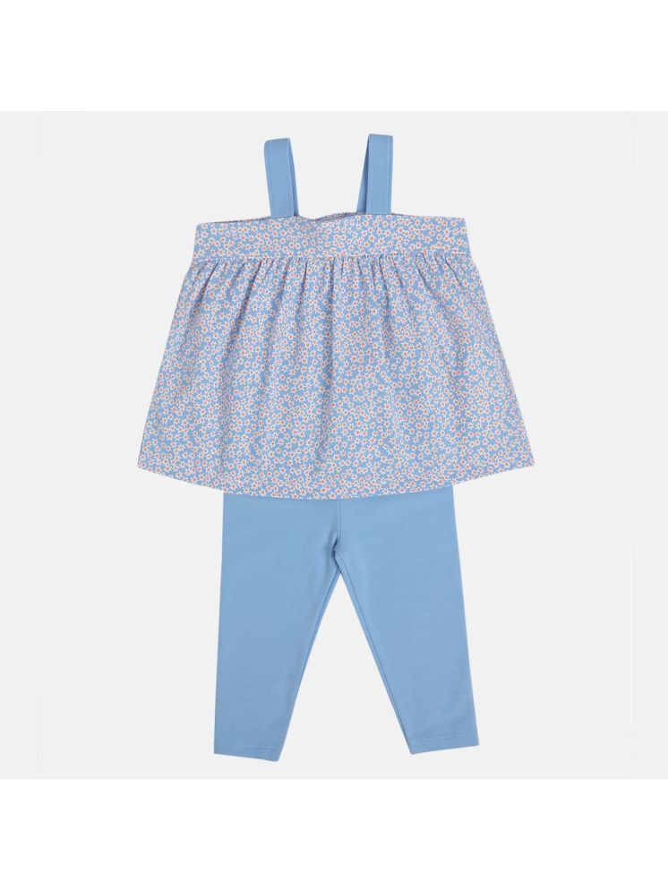     			MINI KLUB Blue Cotton Baby Girl Top & Trouser ( Pack of 1 )