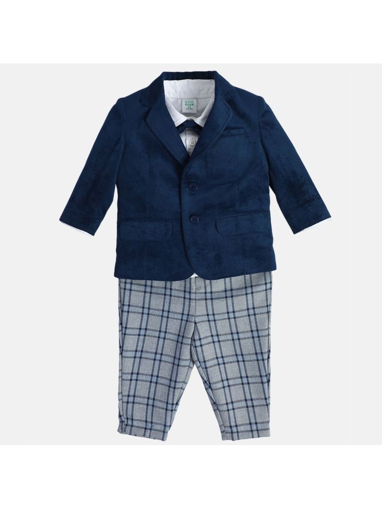     			MINI KLUB Blue Cotton Baby Boy Shirt & Trouser ( Pack of 1 )