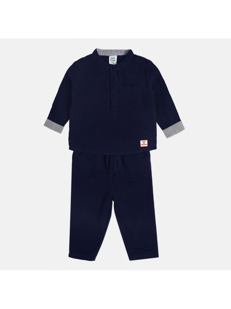     			MINI KLUB Navy Cotton Baby Boy T-Shirt & Trouser ( Pack of 1 )