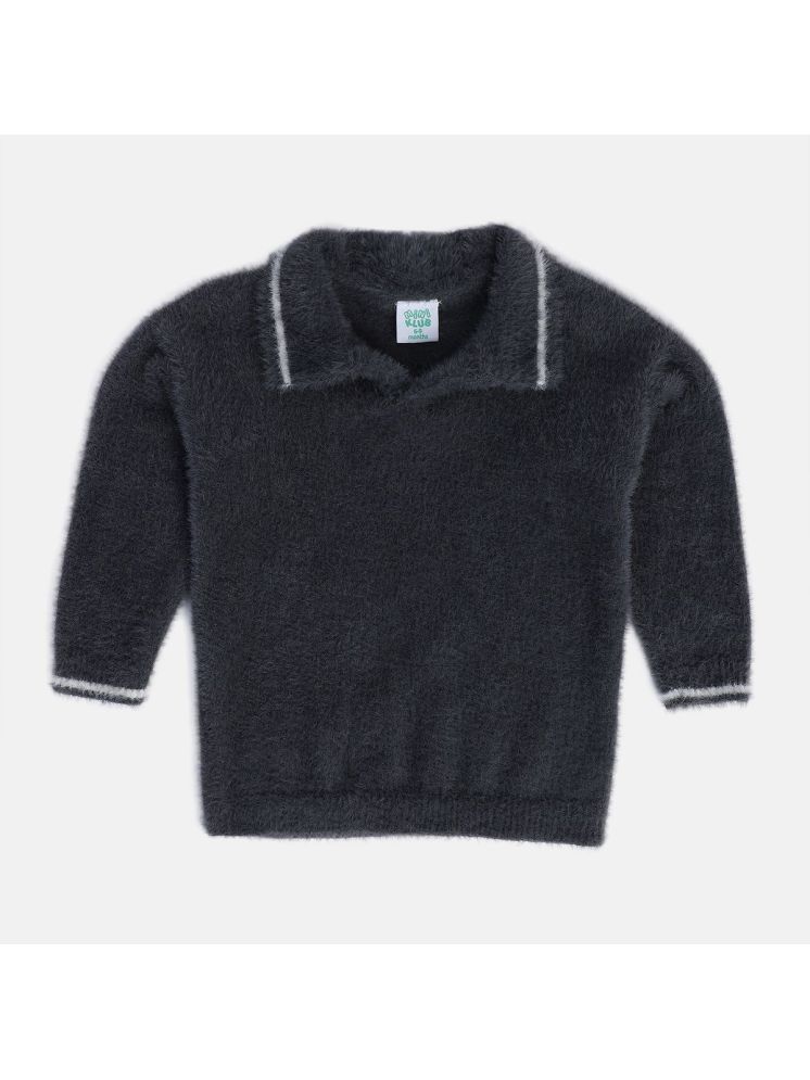     			Miniklub Baby Boys Collar Full Sleeve Knit Sweater (Dark Grey Color)