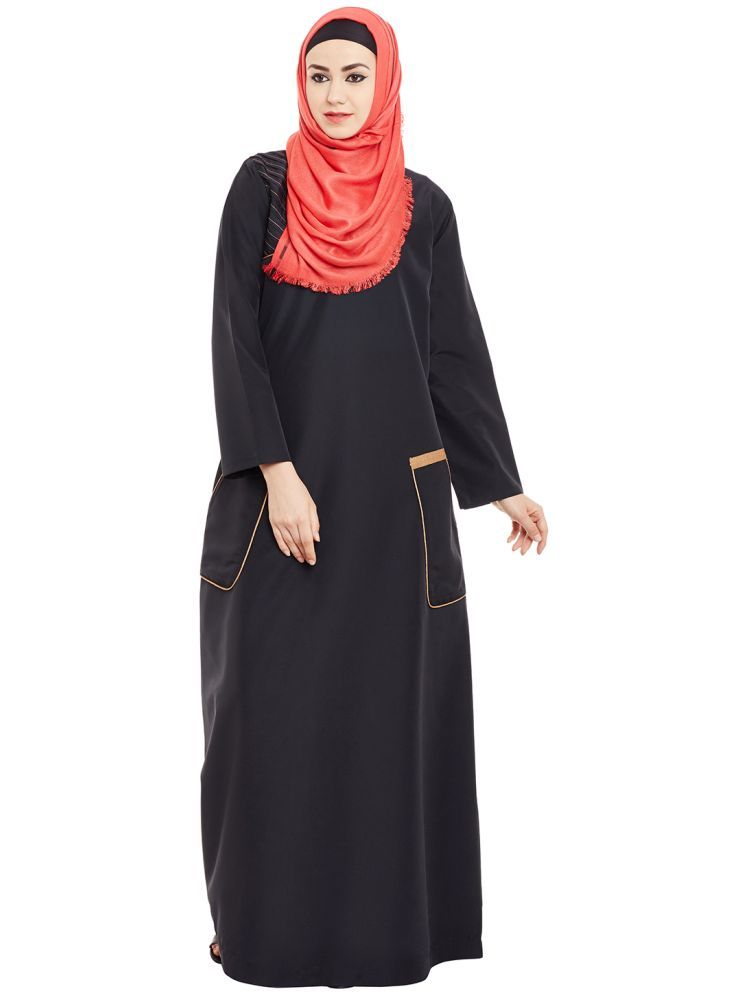     			Momin Libas Black Polyester Stitched Burqas without Hijab - Single