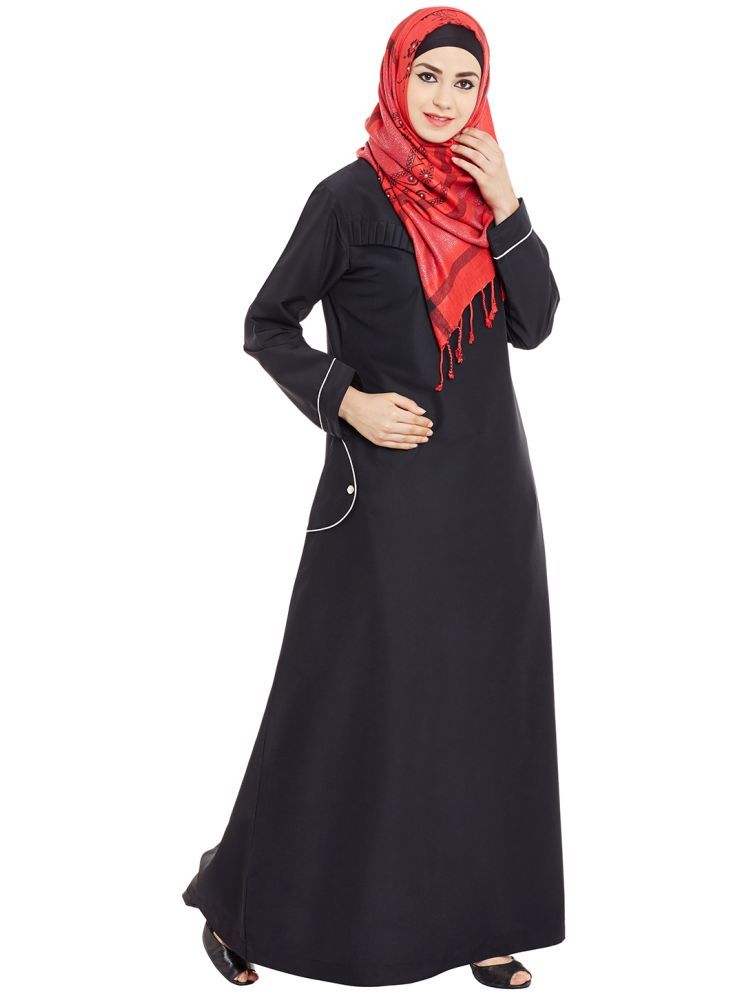     			Momin Libas Black Polyester Stitched Burqas without Hijab - Single