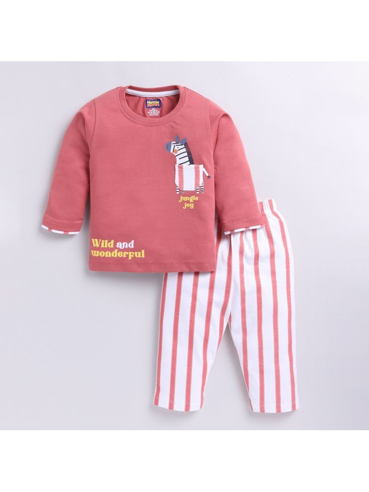     			Nottie planet Rust Cotton Baby Boy T-Shirt & Pyjama Set ( Pack of 1 )