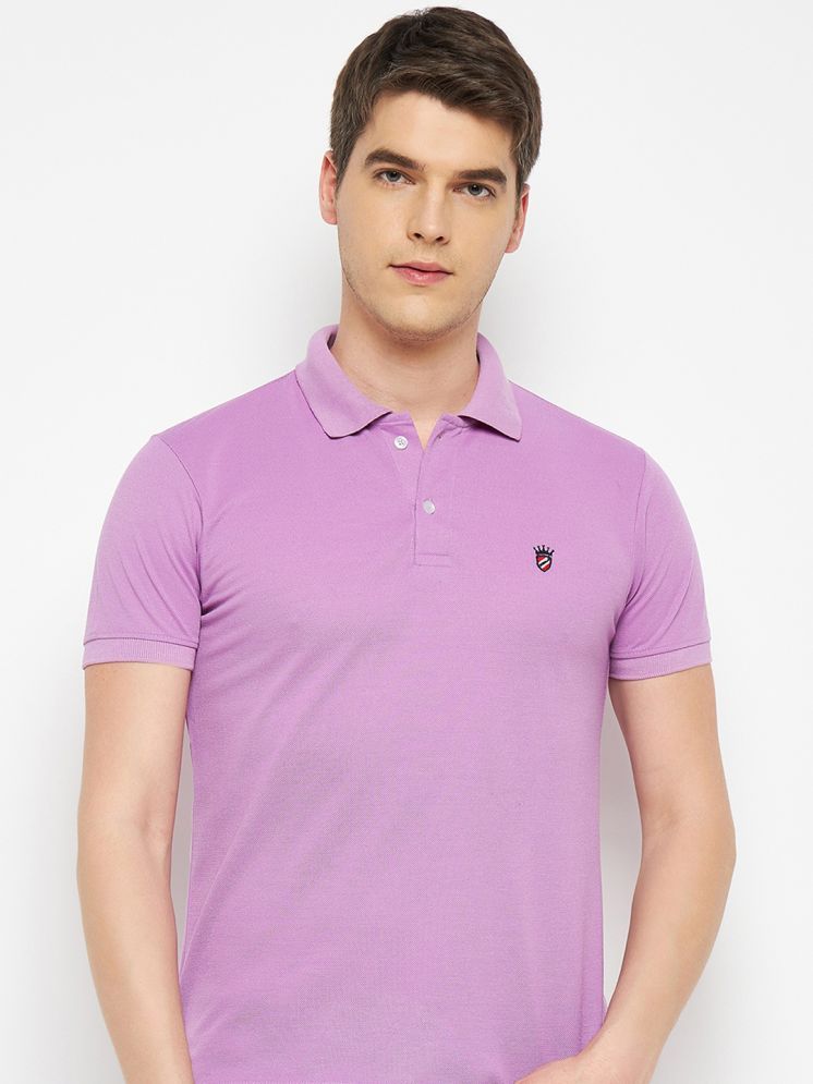     			RELANE Cotton Blend Regular Fit Solid Half Sleeves Men's Polo T Shirt - Lavender ( Pack of 1 )