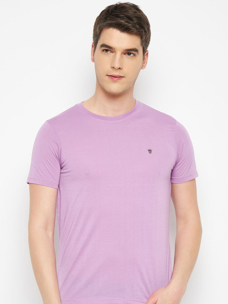     			RELANE Cotton Blend Regular Fit Solid Half Sleeves Men's Round T-Shirt - Lavender ( Pack of 1 )