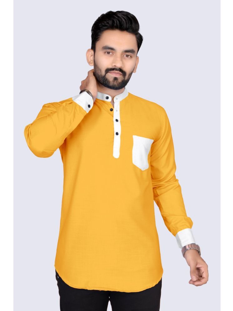     			S.K. CASUAL Yellow Cotton Men's Shirt Style Kurta ( Pack of 1 )