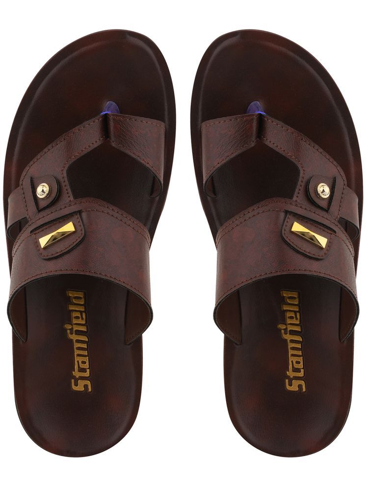     			Stanfield Brown Men's Leather Slipper