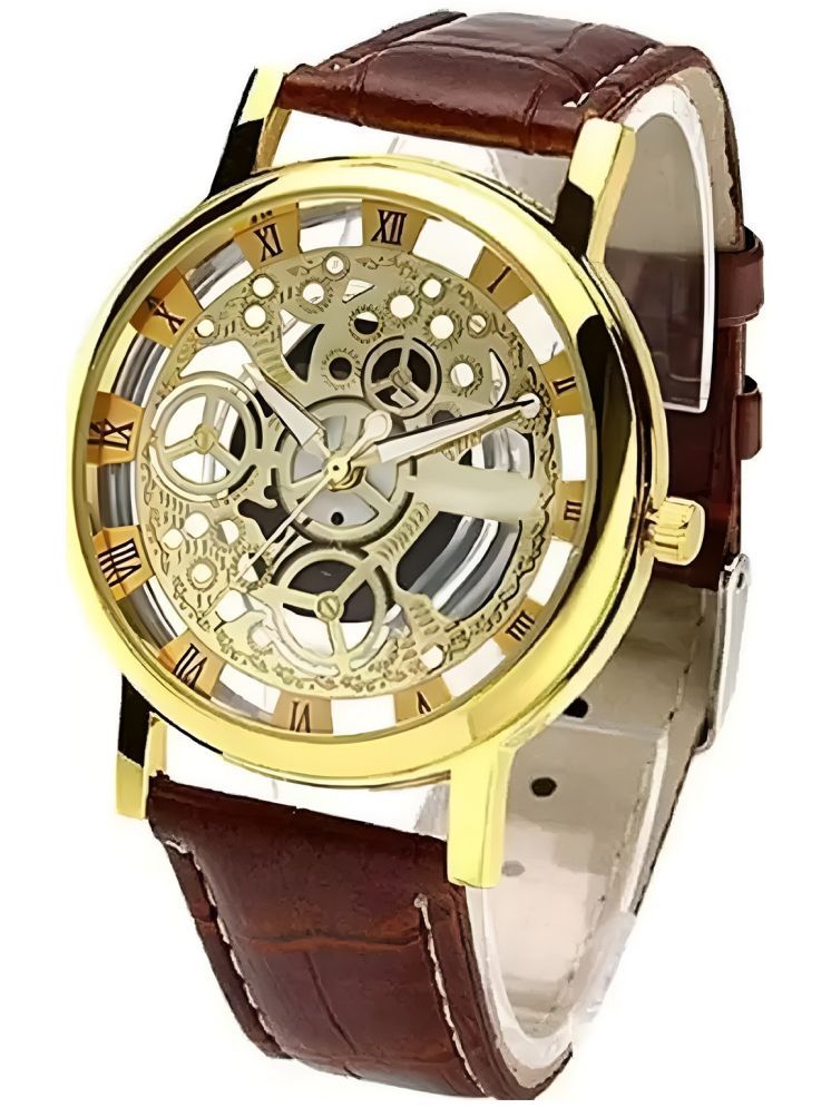     			Viser Brown Leather Analog Womens Watch